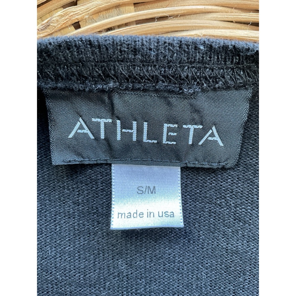 Athleta Highland Wrap Open Cardigan Sweater Black Knit Stretch Women's Size S/M - Picture 7 of 8